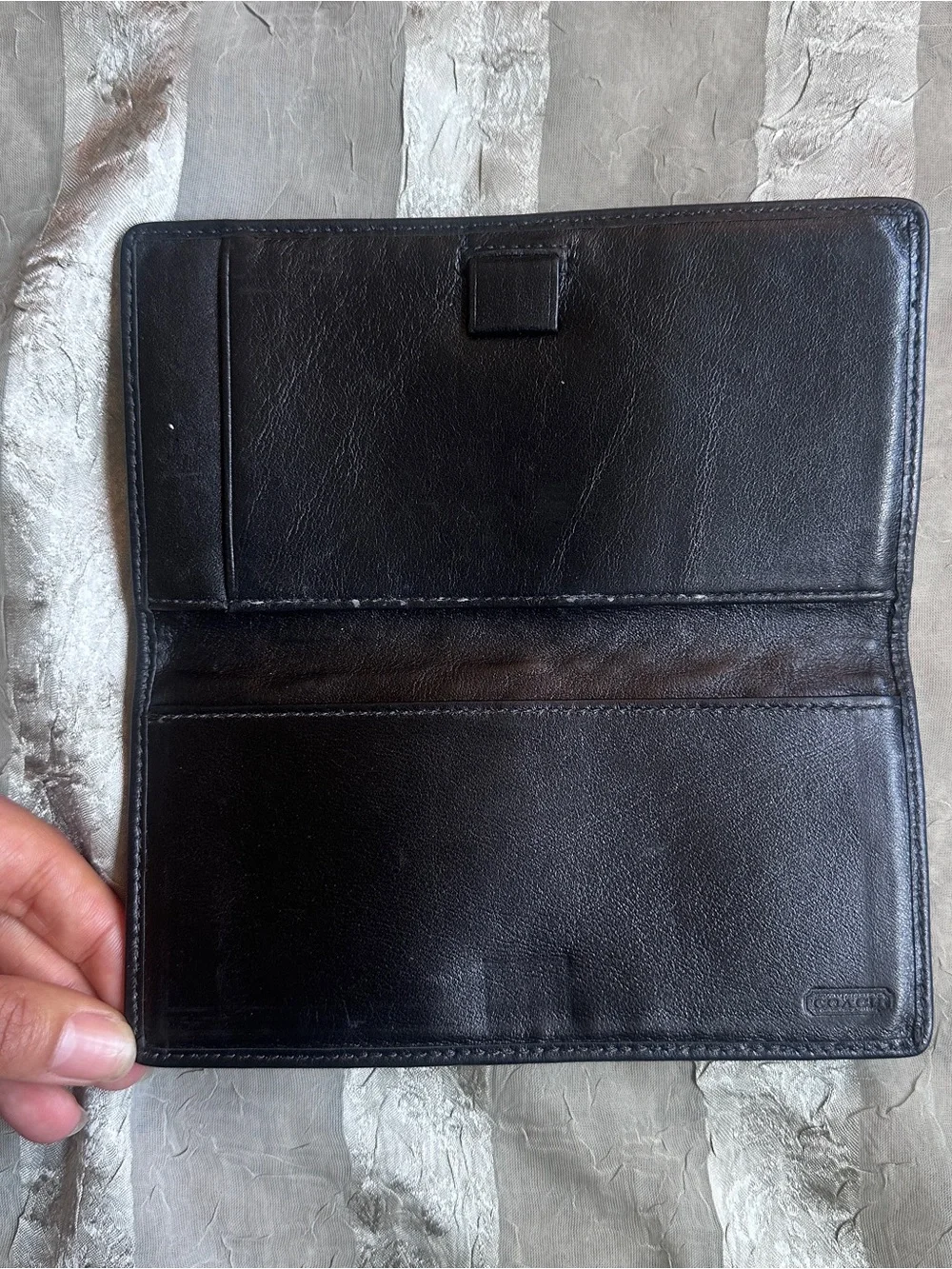 Y2K Coach Black Signature Canvas Wallet Set with Silver-Tone Hardware